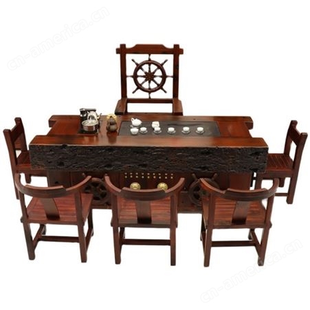 老船木茶桌椅组合家用功夫茶台实木茶桌茶具套装桌子一体简约茶几