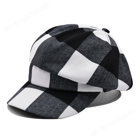 2023年新款帽子女秋冬格子贝雷帽代工 按需定制加印logo